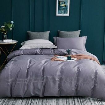 Miss Lyn Duvet cover · manhattan embroidered · 200tc · 100% cotton percale · grey offer