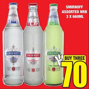 Boxer Liquors Smirnoff assorted NRB 3 x 660ml offer