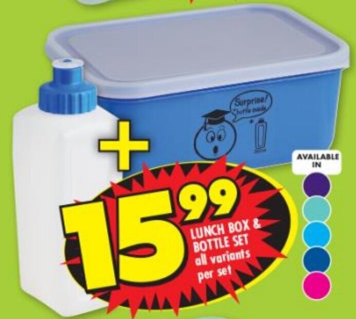 Lunch Box & Bottle Set all variants per set offer at Shoprite