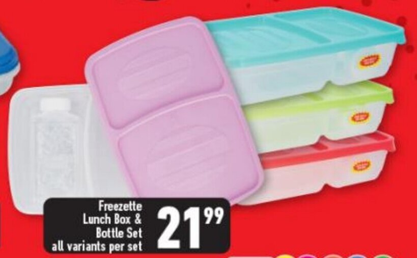 Freezette Lunch Box & Bottle Set all variants per set offer at Shoprite