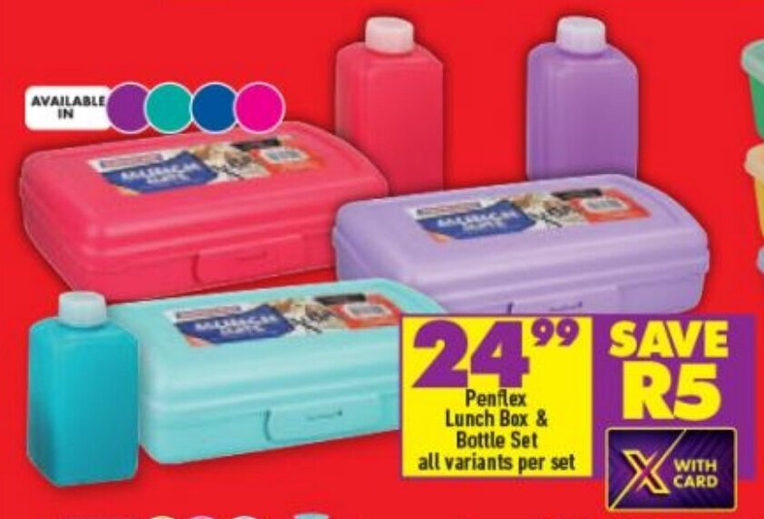 Penflex Lunch Box & Bottle Set all variants per set offer at Shoprite