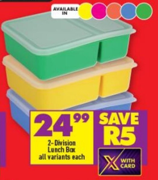 2Division Lunch Box all variants offer at Shoprite