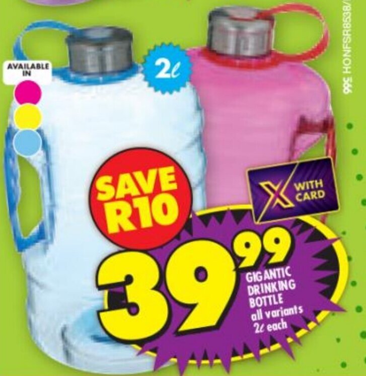 Gigantic Drinking Bottle 2L all variants offer at Shoprite