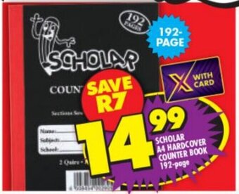 Shoprite Scholar A4 Hardcover Counter Book 192-page offer