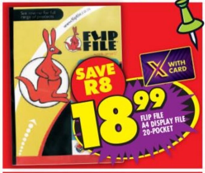 Flip File A4 Display File 20pocket offer at Shoprite