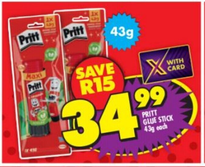 Pritt Glue Stick 43g offer at Shoprite