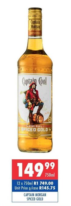 Ultra Liquors Captain Morgan Spiced Gold 750ml offer