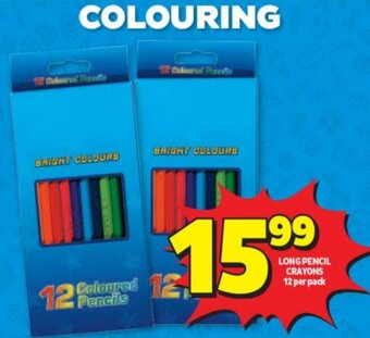 Usave Long Pencil Crayons 12 per Pack offer