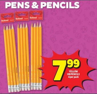 Usave Yellow HB Pencils 4 per Pack offer