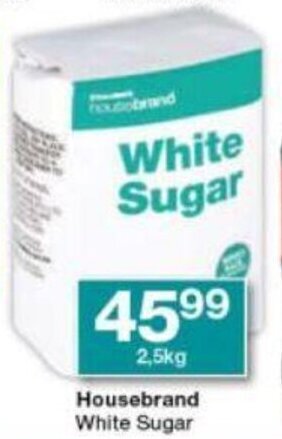 Checkers Housebrand White Sugar 2,5kg offer