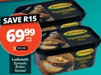 Checkers Ladismith Spreado Butter Spread 800g offer