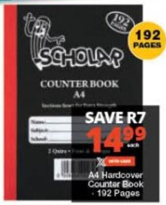 Checkers A4 Hardcover Counter Book 192 Pages offer
