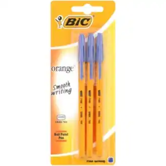 Shoprite Bic orange fine ballpoint pen blue 3 pack offer