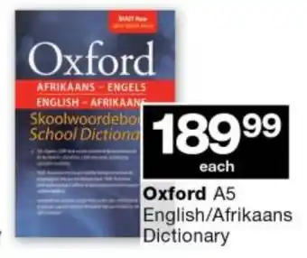 Checkers Oxford A5 English / Afrikaans Dictionary offer