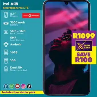 Shoprite Itel A48 Smartphone 4G LTE 6,1" offer