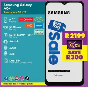 Shoprite Samsung Galaxy A04 Smartphone 4G 6,5" offer