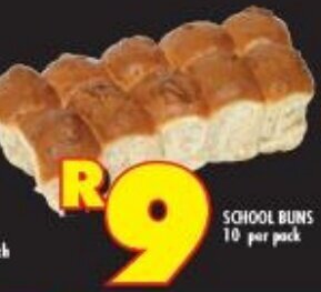 Shoprite School Buns 10 per Pack offer