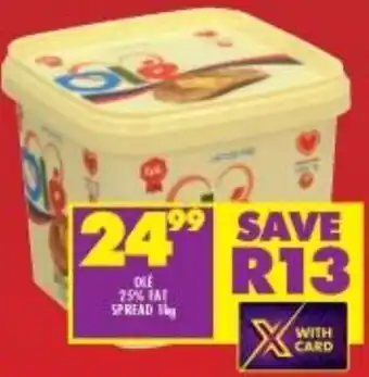 Shoprite Ole 25% Fat Spread 500g offer