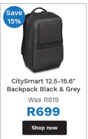 First Shop Targus CitySmart 12.5-15.6" Backpack (Black & Grey) offer