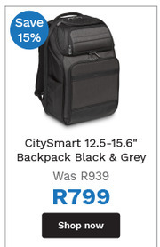 First Shop Targus CitySmart 12.5-15.6" Backpack (Black & Grey) offer