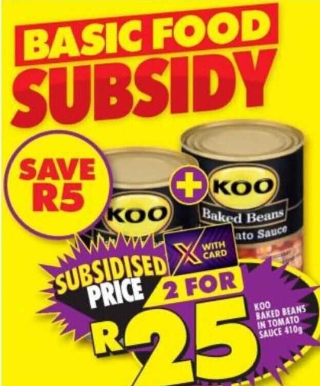 Koo Baked Beans in Tomato Sauce 2x410g offer at Shoprite