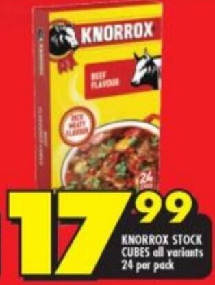 Shoprite Knorrox Stock Cubes 24 per Pack offer