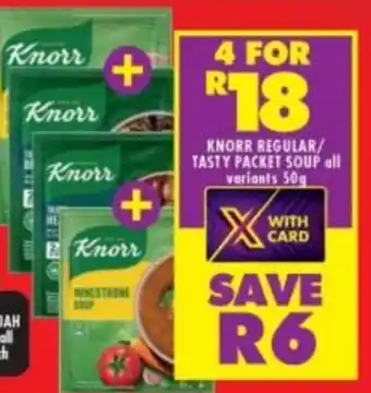Shoprite Knorr Regular/Tasty Packet Soup 4x50g offer