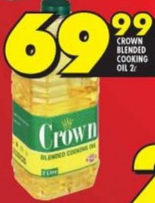Shoprite Crown Blended Cooking Oil 2L offer