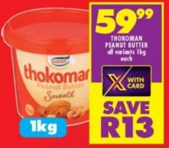 Shoprite Thokoman Peanut Butter 1kg offer