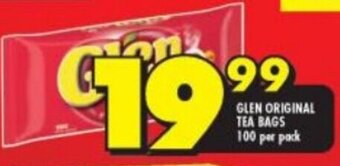 Shoprite Glen Original Tea Bags 100 per Pack offer