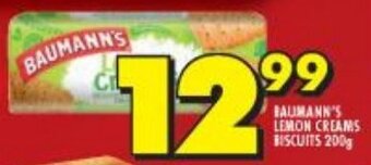 Shoprite Baumann's Lemon Cream Biscuits 200g offer