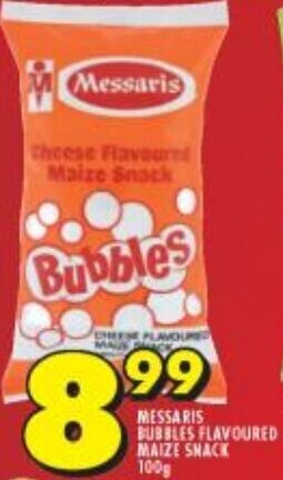 Shoprite Messaris Bubbles Flavoured Maize Snack 100g offer