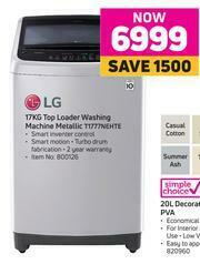 Game LG 17kg Top Loader Washing Machine (Metallic) T1777NEHTE offer