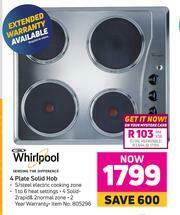 Game Whirlpool 4 Plate Solid Hob offer