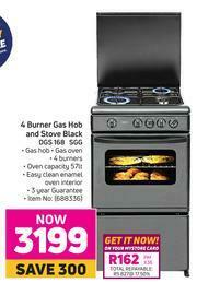 Game Defy 4 Burner Gas Hob & Stove Black DGS 168 SGG offer