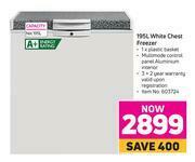 Game Defy 195L White Chest Freezer offer