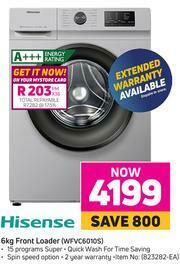 Game Hisense 6Kg Front Loader Washing Machine WFVC6010S offer