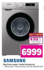 Game Samsung 8Kg Front Loader Washing Machine WW80T3040BS/FA offer
