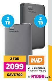 Game WD 2 TB Elements-Each offer
