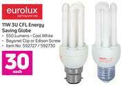Game Eurolux 11W 3U CFL Energy Saving Globe-Each offer