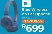 JBL Blue Wireless On Ear Headphone