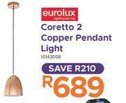 Eurolux Coretto 2 Copper Pendant Light