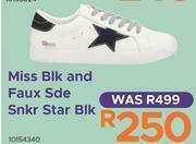 Miss Blk And Faux Sde Snkr Star Blk