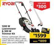 Builders Warehouse Ryobi 1200w lawnmower & 300w trimmer kit offer