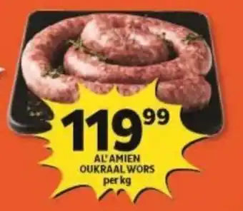 Shoprite Al'Amien Oukraal Wors per kg offer