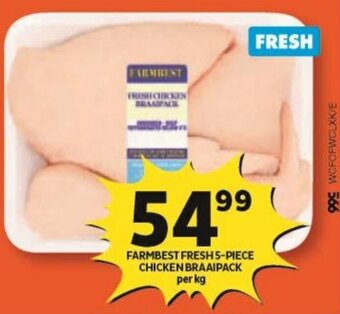 Shoprite Farmbest Fresh 5-Piece Chicken Braaipack per kg offer