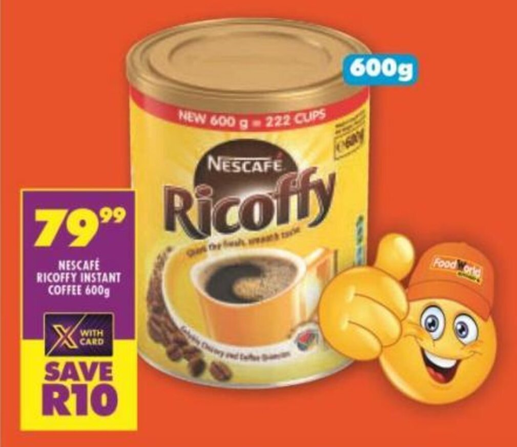 Nescafé Ricoffy Instant Coffee 600g offer at Shoprite