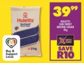 Shoprite Huletts Sun Sweet Brown Sugar 2kg offer