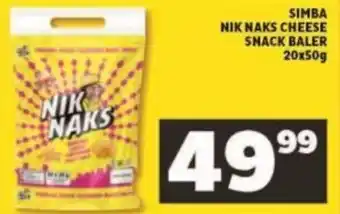 Shoprite Simba Nik Naks Cheese Snack Baler 20 x 50g offer