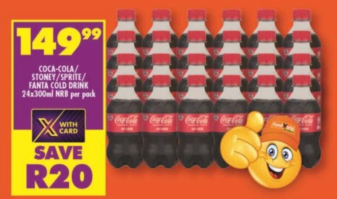 Coca-Cola / Stoney / Sprite / Fanta Cold Drink 24 x 300ml per pack ...